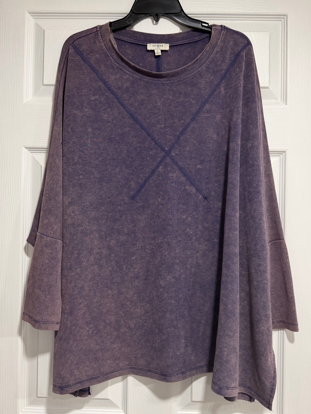 Umgee Washed Purple Relaxed Long Sleeve Top
